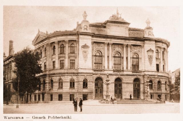 Pocztówka przedstawiająca Gmach Główny PW Pocztówka przedstawiająca Gmach Główny PW