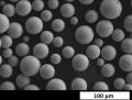 SEM images of <50 μm (a) ultrasonically atomized powder.
